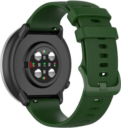 Strap-it Siliconen Bandje 20 mm – Legergroen – geschikt voor Samsung Watch Active (2) / Watch 3 41 mm / Watch 42 mm / Watch 4/5/6 (Classic) / Watch 7 (40/44 mm) / Watch FE / Gear Sport / Polar Ignite 1/2/3 / Pacer / Unite / Garmin Vivoactive 5