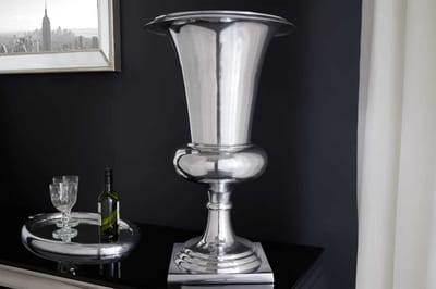 Design vaas GOAL 60cm zilver plantenbak aluminium - 21708