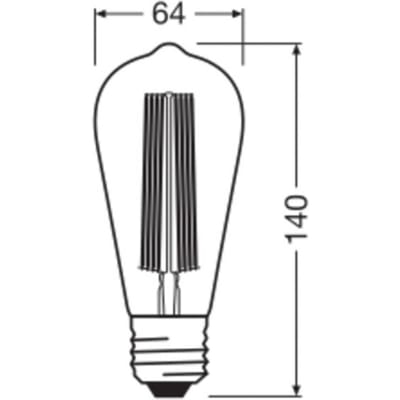 OSRAM Dimbare LED lampen, Vintage Edition, 42 watt vervanging, E27, ST64-vorm, 1800 Kelvin, Warm Comfort Light, Helder glas, enkele verpakking