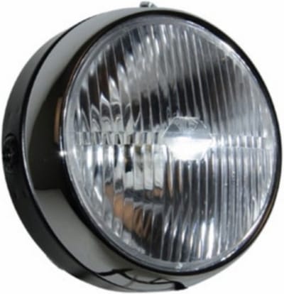 Guia koplamp rond (made in EU) - Maat 145mm - Zwart/chroom