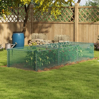 MEUNIQ Kweektunnel 125 x 373 x 62,5 cm met ritsdeur, plantenbeschermingsnet van HDPE en verzinkt stalen frame voor groente, fruit en bloemen in de tuin