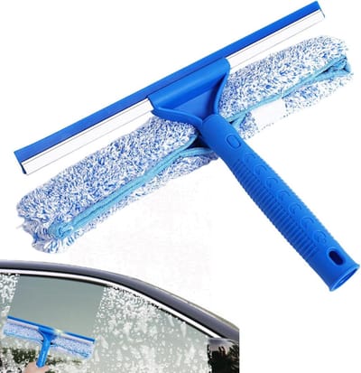 Doucheglas reiniger - Raamwisser - Streeploos schoonmaken - Afneembare microvezeldoek - 35 cm - Grijs