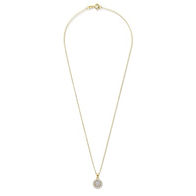New Bling - 9NB-1442 - zilveren ketting met zirkonia - 925 sterling silver - gold plated