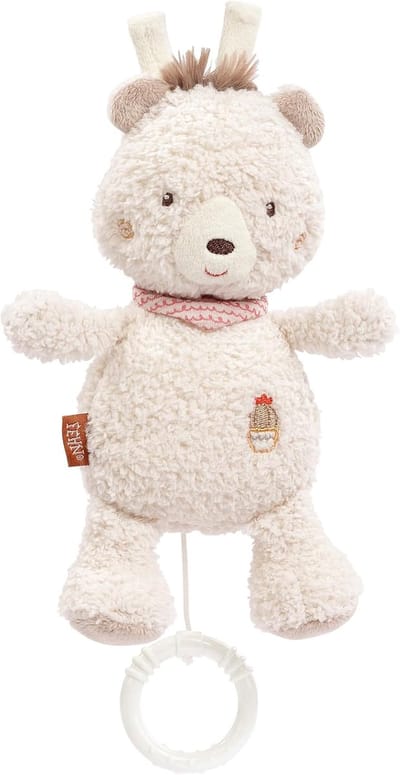 SnelShoppen - Fehn Speelgoed Muziekdoos Berenknuffel - Zachte Baby Slaaphulp Met Mozarts Wiegenlied - Perfect Voor Thuis & Onderweg - Baby En Peuter 0