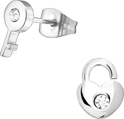 Montebello Oorbellen Slot - 316L Staal - Sleutel - 7x6mm