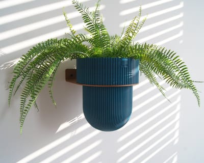 STERKSTAEL Eco Pot Flora S Petrol Green – bloempot voor aan de wand – bloempot voor binnen – zwevende bloempot – bloempotten binnen – plantenbak - diameter 12 cm – kleur pot Donkergroen – kleur houder Cortenstaal