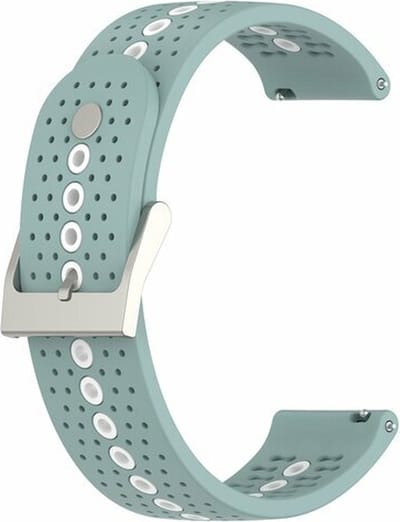 By Qubix - Geschikt voor Garmin bandje - Geschikt voor Garmin Vivomove 3 / HR / Luxe / Sport / Style / Trend - Dot Pattern bandje - Groenblauw - Smartwatch bandje 20mm