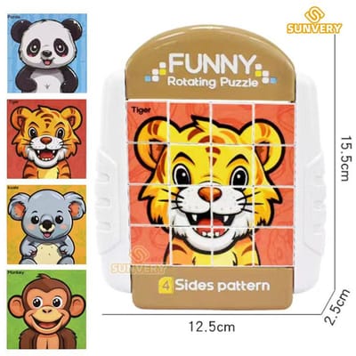 4-IN-1 Draaibaar Puzzel ideaal voor Kinderen Fidget Speelgoed 3 4 5 6 7 8 Jaar Oude Puzzels in 1 Fijne Motoriek Cadeau Jongens & Meisjes Leeftijden 3+