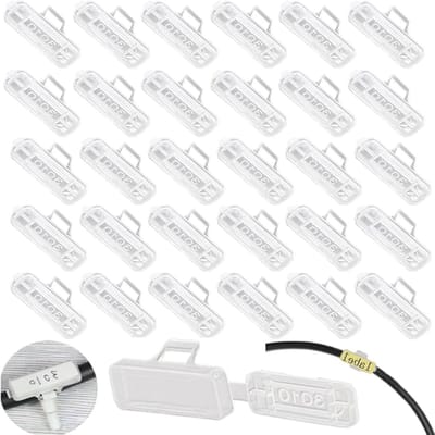 30 Stuks Kabel Labels Nylon Naamlabels Transparante Marker Box voor het Markeren en Sorteren van Verschillende Kabels en Draden
