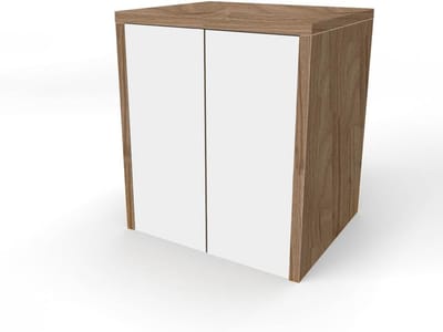 Wastafelmeubel voor Wasmachine of Droger - Houten Kast met 2 Deuren - Ruimtebesparend