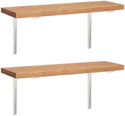 Benson Plankdragers / steun - 4x - aluminium - zilver - H350 x B200 mm - max gewicht 45 kg - boekenplank steunen