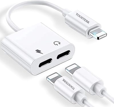 2-in-1 Splitter Adapter | Geschikt voor Lightning aansluiting | Geschikt voor iPhone | Dual Audio & Opladen | Voor Koptelefoon, AUX en Oplaadkabel