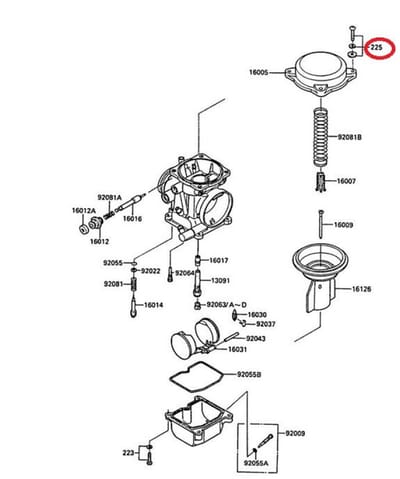 Vis chapeau de boisseau origine pour moto Kawasaki 250 ELIMINATOR 225AB0418 Neuf