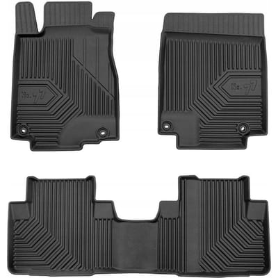 Frogum No.77 - Automatten set - Geschikt voor Honda CR-V IV 2012-2018 - Zonder subwoofer - 3D TPE Rubber - 3-delig - Zwart