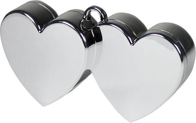Ballongewichtje - hartjes vorm - zilver - gewichtje voor ballonnen -25 jaar getrouwd - Bruiloft feestartikelen