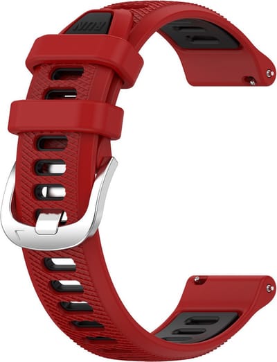 Siliconen bandje - geschikt voor Garmin Vivoactive 4 / Venu 3 / Venu 2 / Forerunner 255 / Forerunner 265 / 570 (47mm) - rood-zwart