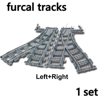 MOC Stads Treinrails Kruispunt Wissel Flexibele Vorkvormige Bergop Rechte Gebogen Spoor Bouwsteen Bakstenen Creatief DIY Speelgoed