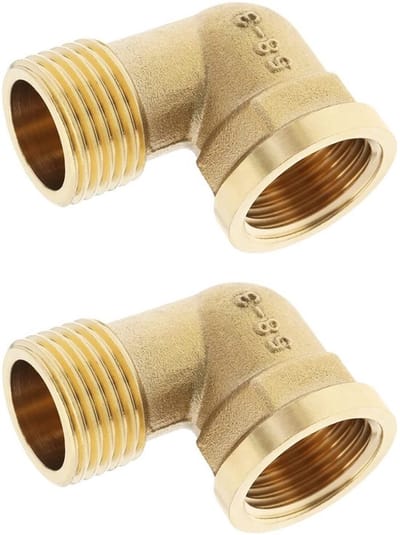 Zeynomax - Schroefdraad Elleboog - Messing Fitting - Goud - 2 Stuks
