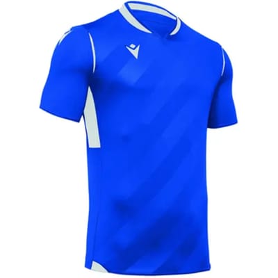 Macron Kimah Shirt Korte Mouw Kinderen - Royal / Wit | Maat: 7-8 Y
