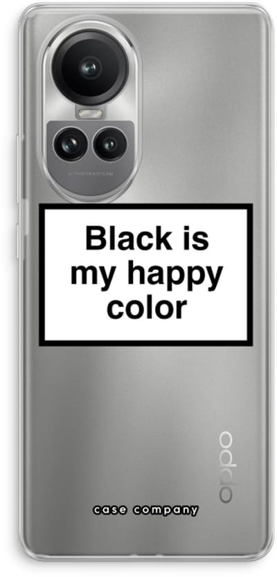 Case Company® - Hoesje geschikt voor Oppo Reno 10 Pro hoesje - Black is my happy color - Soft Cover Telefoonhoesje - Bescherming aan alle Kanten en Schermrand
