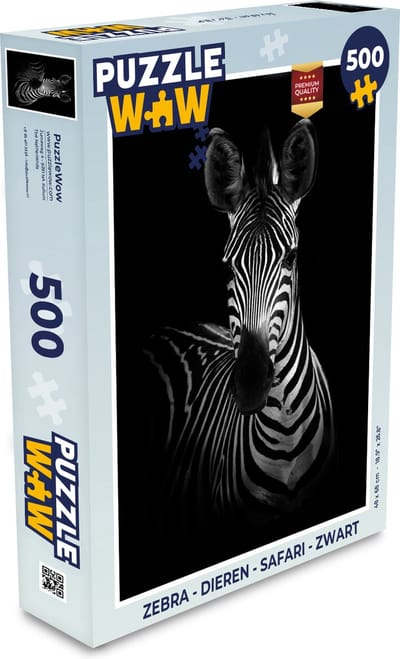 Puzzel Zebra - Dieren - Safari - Zwart - Legpuzzel - Puzzel 500 stukjes