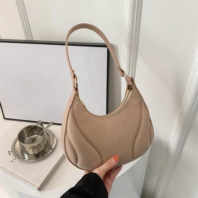 Sac Simple Populaire pour Femmes Nouveau Sac Commuter Sac à Bandoulière Style Coréen Mode de Niche Tempérament Sac Sous le Bras gray