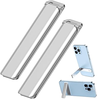 Mobiele telefoon standaard 2 stuks, verticale en horizontale aluminium telefoonstandaard voor bureau, verstelbare telefoonhouder standaard voor bureau compatibel met iPhone, Samsung, iPad（zliver）