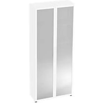 Kast met glazen deuren TARA, 5 ordnerhoogten, B 800 x D 346 x H 1880 mm, wit