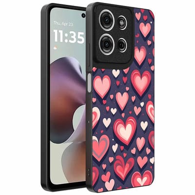 Geschikt voor Motorola Moto G56 Telefoonhoesje met Hartjes Opdruk - TPU Backcover Case With Heart Design - Smartphonica geschikt voor Motorola Moto G56