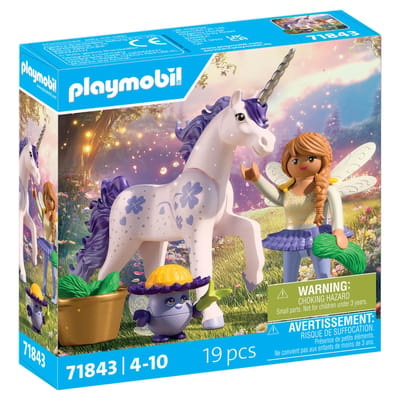 PLAYMOBIL | Magische Eenhoorns | Verzamelbare Eenhoorn Lucky Lavendel met Fee | Fantasierijke speelset voor eenhoornfans | Met liefdevolle details & verwisselbare accessoires | Perfect cadeau voor kinderen vanaf 4 jaar | 71843