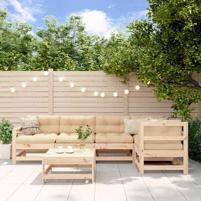 vidaXL - 6-delige - Loungeset - massief - grenenhout
