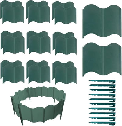Tuinrand Set - Decoratieve Afscheiding - Bloembedden Maken - Verwijderbaar Flexibel - 20 Stuks - Wit Zwart Rood Groen