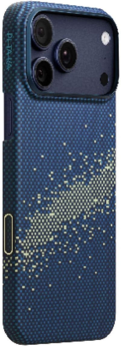 PITAKA Ultra-Slim Case - Hoesje Geschikt voor Apple iPhone 17 Pro Max - Compatibel met MagSafe - 600D Aramidevezel Back Cover - Ultra Dun - Milky Way