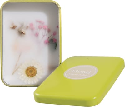 Clayre & Eef Geurverspreider 9*7*3 cm Groen Paraffin Rechthoek Bloemen Geurwax