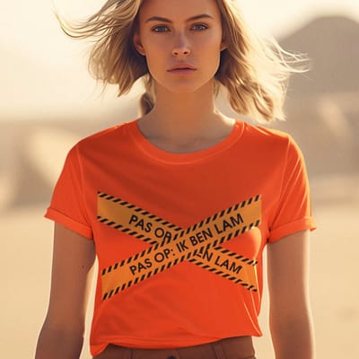 Dames Oranje Koningsdag WK & EK T-shirt - Maat XS - Pas Op Ik Ben Lam - Dames Feestkleding & Carnavalskleding