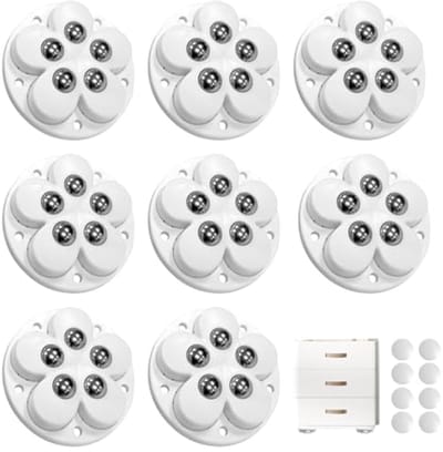 Allecta - Set van 8 meubelwielen | Zwenkwielen 54 mm | Draagvermogen 300 kg