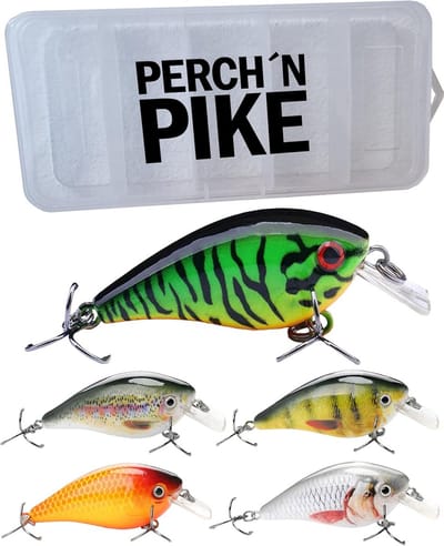 Crankbait Set van 5 Drijvende Kunstaasjes voor Baars, Snoek en Snoekbaars