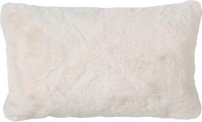 Dutch Decor ZAYA - kussenhoes 30x50 cm - bontlook - Snow White - wit - met rits - zonder binnenkussen