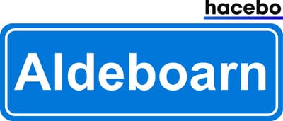 Hacebo - Plaatsnaam Sticker - 29x10 CM - Aldeboarn sticker - Verkeersborden sticker - grappige cadeaus - Aldeboarn