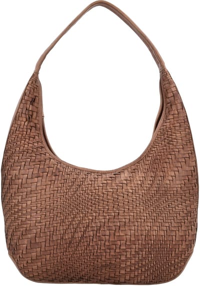 Hide & Stitches Inspired by illusion Schoudertas - Buideltas - Shopper - Leer - Geweven - Leren Dames Tas - Bruin