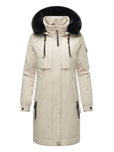 Navahoo Kaltwetterretter dames winterparka met imitatiebontkraag