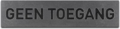 Deurbordje - GEEN TOEGANG - Rechthoek - RVS met Zwart - 45 x 195 mm - Prive - No Entry - Deurbord - Zelfklevend