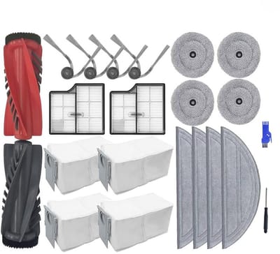 20 stuks -geschikt voor Roborock Saros 10/ G 30 - decoratieve accessoires - accessoireset - 2 hoofdborstels,4 stofzakken, 4 dweilpads,2 HEPA-filters ,4 Randdoek ,4 zijborstels