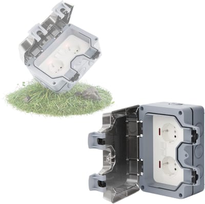 CRLYN® Buitenstopcontact - Buitenstopcontacten Waterdicht - Tuincontactdoos - Grijs