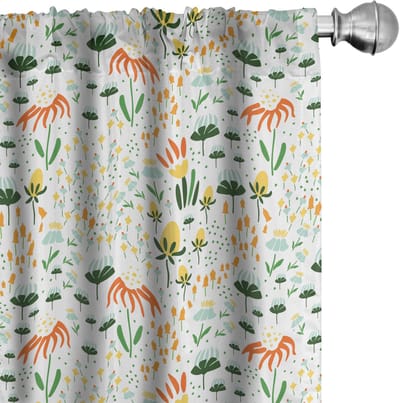 ABAKUHAUS – Floraal Voorhangen 2x75x225 cm – Microfiber, Halfdonker, Meerdere Kleuren