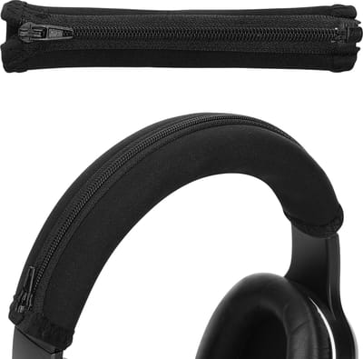 kwmobile cover voor koptelefoon hoofdband - geschikt voor AudioTechnica ATH-S200BT / ATH-S220BT - Koptelefoon band hoes van neopreen - In zwart