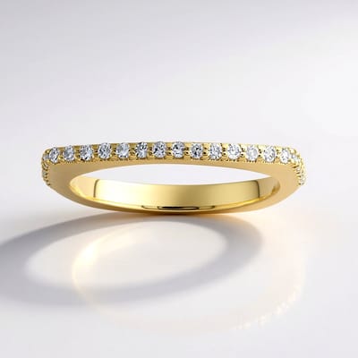 Cavill - Geelgouden Ring 9K - 26 I1 (H) Ronde Diamanten 0,19 ct - Slanke Elegante Damesring - de Melo Gold - 375 Goud Sieraden