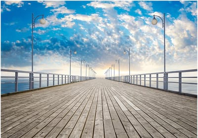 Fotobehangkoning - Behang - Vliesbehang - Fotobehang De Pier 3D - The  pier - 150 x 105 cm