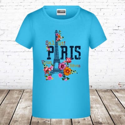 T-shirt paris blauw - Blauw - 110/116