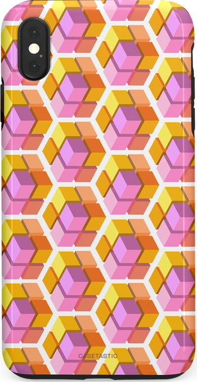 Casetastic Hoesje Geschikt voor Apple iPhone Xs Max - Stijlvolle Beschermende Duo-layer Case - Pastel Hex Kunst